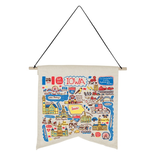 Julia Gash State of Iowa Canvas Banner (8.5in x 9in) (was $24.99)